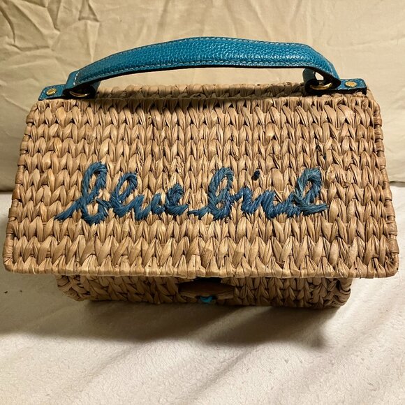 Kate Spade Blue Bird wicker purse - Picture 1 of 5